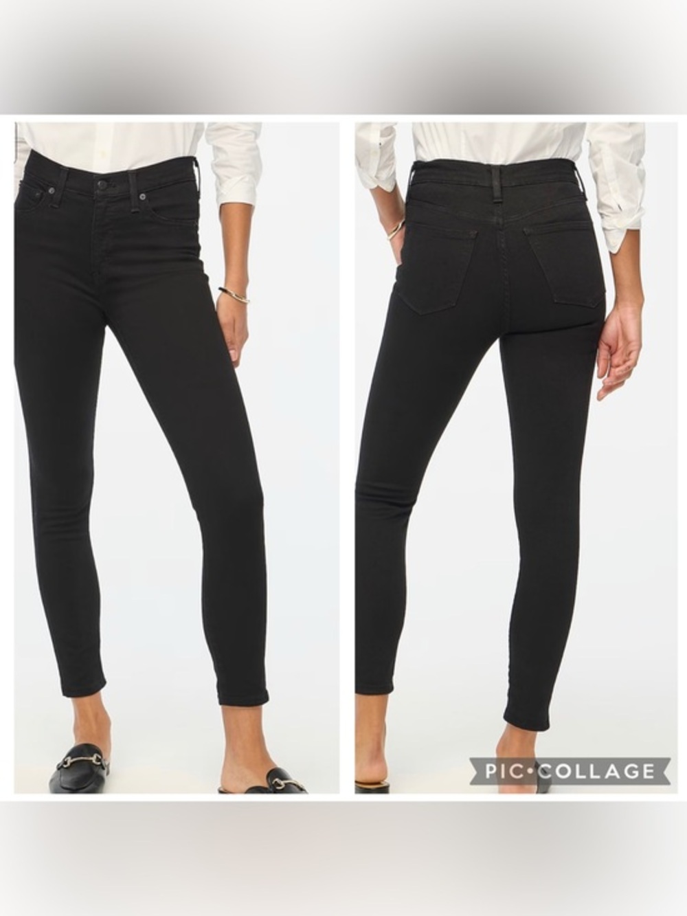 J.Crew 9" Mid-Rise Black Skinny Jean in Signature Stretch Sz 28
